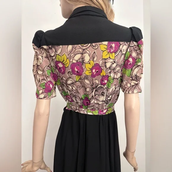 Romantic Classic 1940s Vintage Sexy VOLUP Large Cocktail Dress - Picture 8 of 13